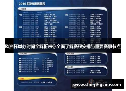 欧洲杯举办时间全解析带你全面了解赛程安排与重要赛事节点 欧洲杯举办时间全解析带你全面了解赛程安排与重要赛事节点